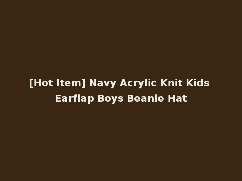 [Hot Item] Navy Acrylic Knit Kids Earflap Boys Beanie Hat