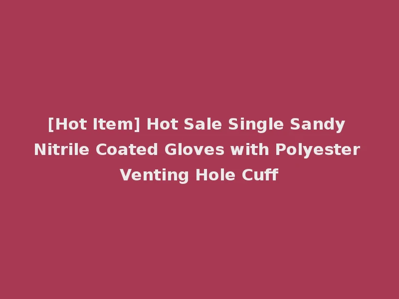 [Hot Item] Hot Sale Single Sandy Nitrile Coated Gloves with Polyester Venting Hole Cuff