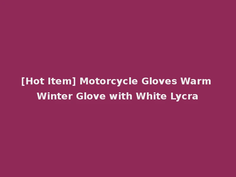 [Hot Item] Motorcycle Gloves Warm Winter Glove with White Lycra