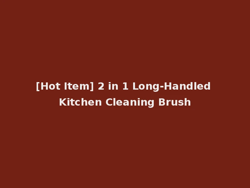 [Hot Item] 2 in 1 Long-Handled Kitchen Cleaning Brush