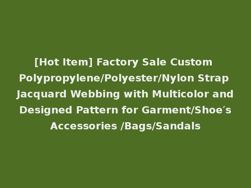 [Hot Item] Factory Sale Custom Polypropylene/Polyester/Nylon Strap Jacquard Webbing with Multicolor and Designed Pattern for Garment/Shoe′s Accessories /Bags/Sandals