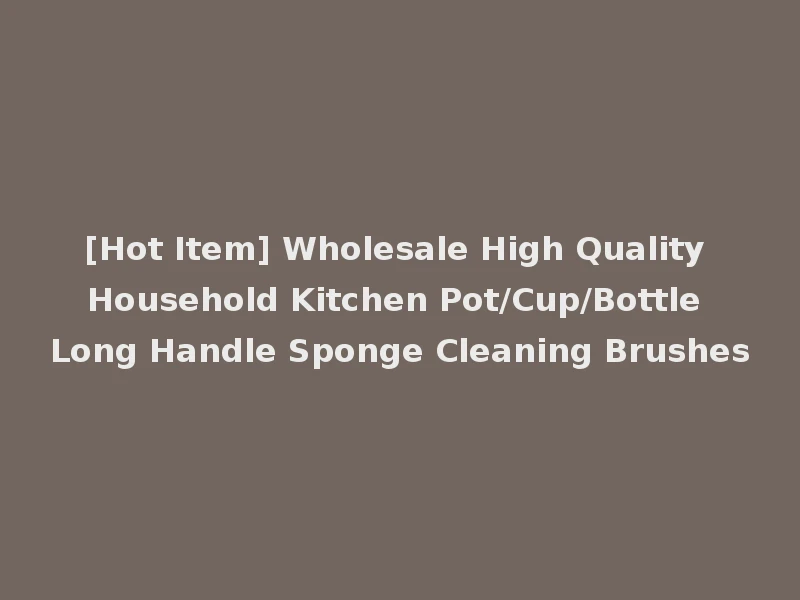 [Hot Item] Wholesale High Quality Household Kitchen Pot/Cup/Bottle Long Handle Sponge Cleaning Brushes