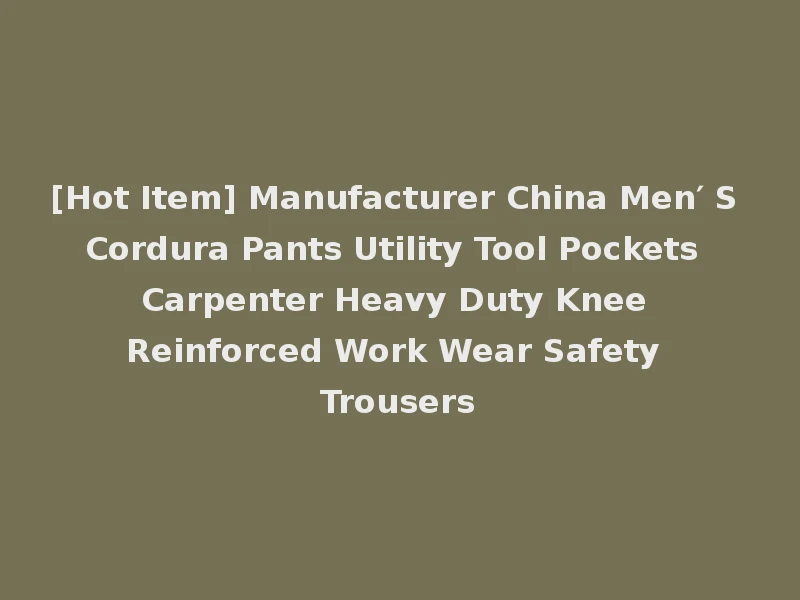[Hot Item] Manufacturer China Men′ S Cordura Pants Utility Tool Pockets Carpenter Heavy Duty Knee Reinforced Work Wear Safety Trousers