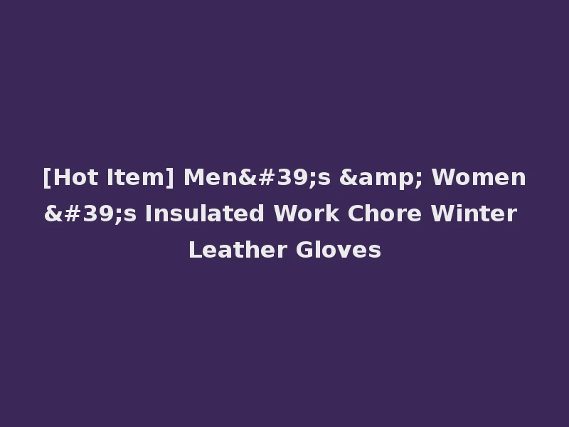 [Hot Item] Men's & Women's Insulated Work Chore Winter Leather Gloves