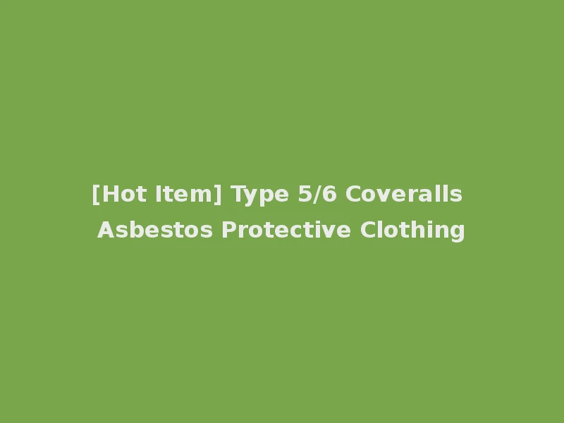 [Hot Item] Type 5/6 Coveralls Asbestos Protective Clothing