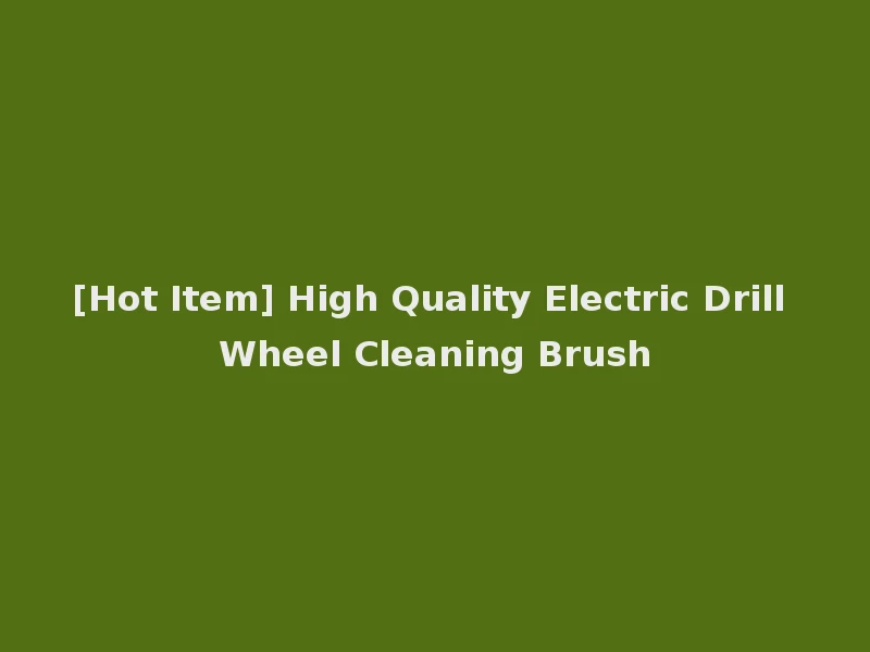 [Hot Item] High Quality Electric Drill Wheel Cleaning Brush