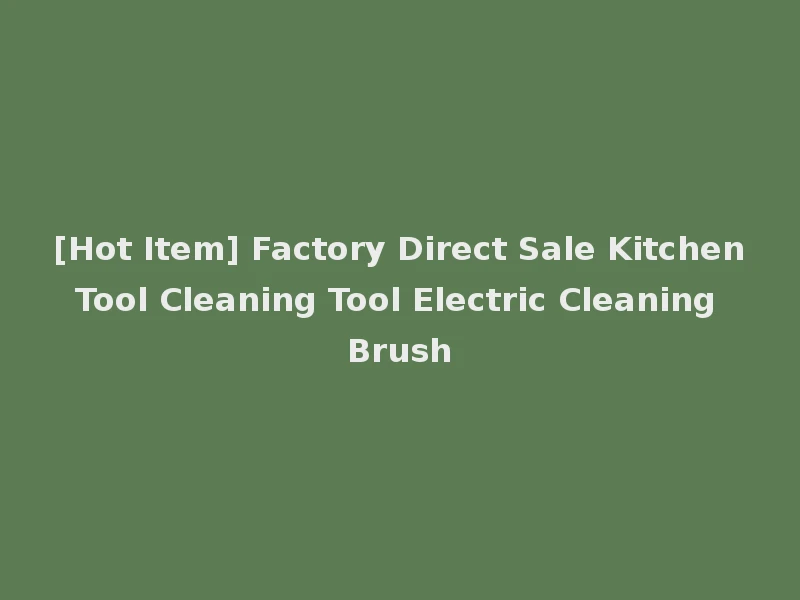 [Hot Item] Factory Direct Sale Kitchen Tool Cleaning Tool Electric Cleaning Brush