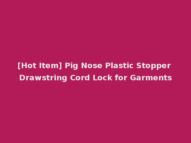 [Hot Item] Pig Nose Plastic Stopper Drawstring Cord Lock for Garments