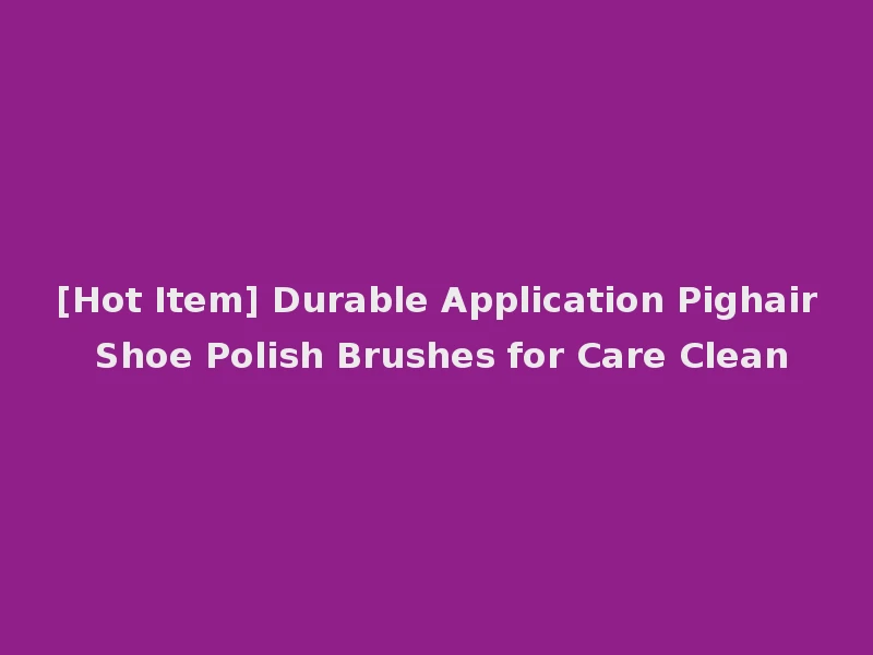[Hot Item] Durable Application Pighair Shoe Polish Brushes for Care Clean