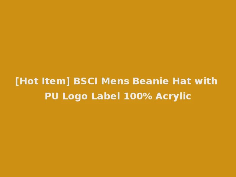 [Hot Item] BSCI Mens Beanie Hat with PU Logo Label 100% Acrylic
