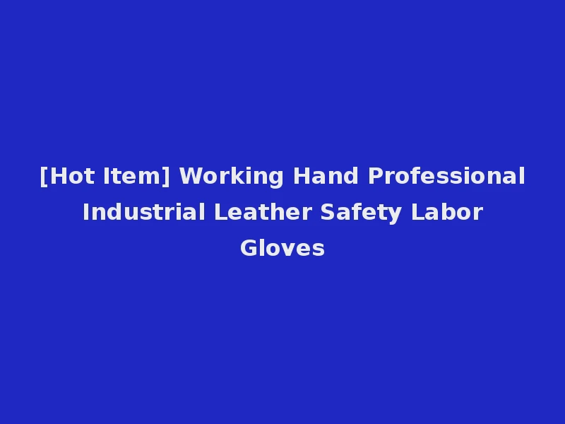 [Hot Item] Working Hand Professional Industrial Leather Safety Labor Gloves