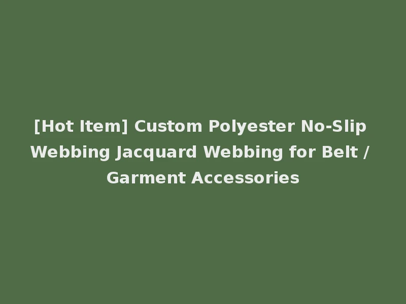 [Hot Item] Custom Polyester No-Slip Webbing Jacquard Webbing for Belt / Garment Accessories