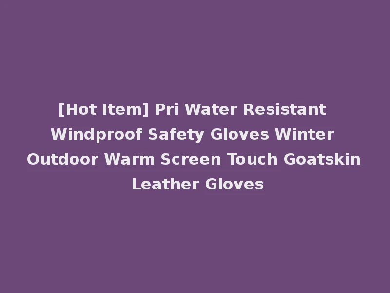 [Hot Item] Pri Water Resistant Windproof Safety Gloves Winter Outdoor Warm Screen Touch Goatskin Leather Gloves