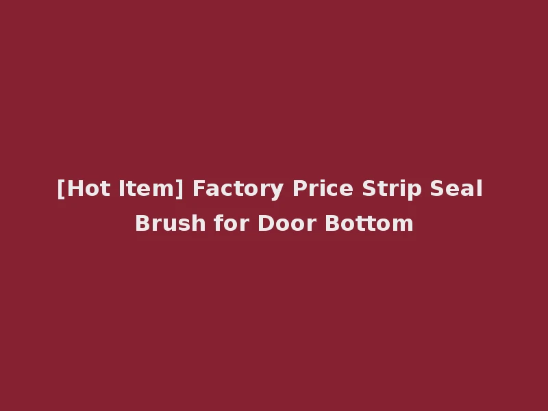 [Hot Item] Factory Price Strip Seal Brush for Door Bottom