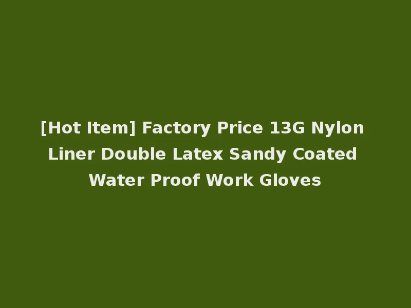 [Hot Item] Factory Price 13G Nylon Liner Double Latex Sandy Coated Water Proof Work Gloves