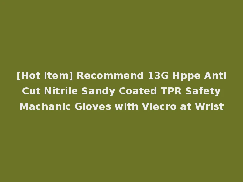 [Hot Item] Recommend 13G Hppe Anti Cut Nitrile Sandy Coated TPR Safety Machanic Gloves with Vlecro at Wrist
