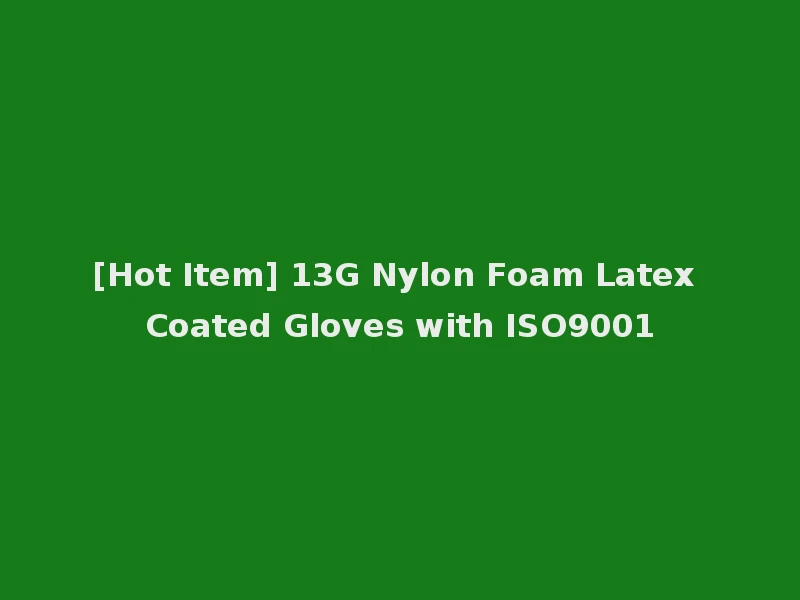 [Hot Item] 13G Nylon Foam Latex Coated Gloves with ISO9001
