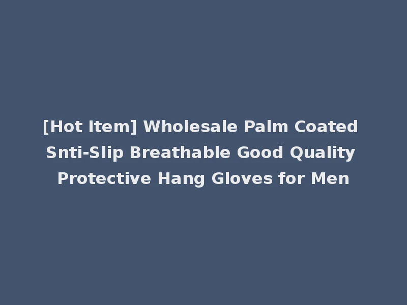 [Hot Item] Wholesale Palm Coated Snti-Slip Breathable Good Quality Protective Hang Gloves for Men