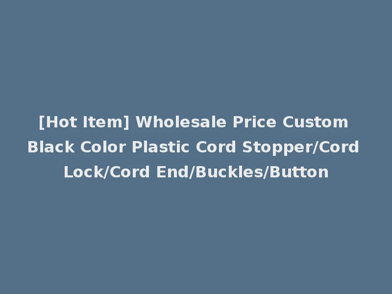 [Hot Item] Wholesale Price Custom Black Color Plastic Cord Stopper/Cord Lock/Cord End/Buckles/Button