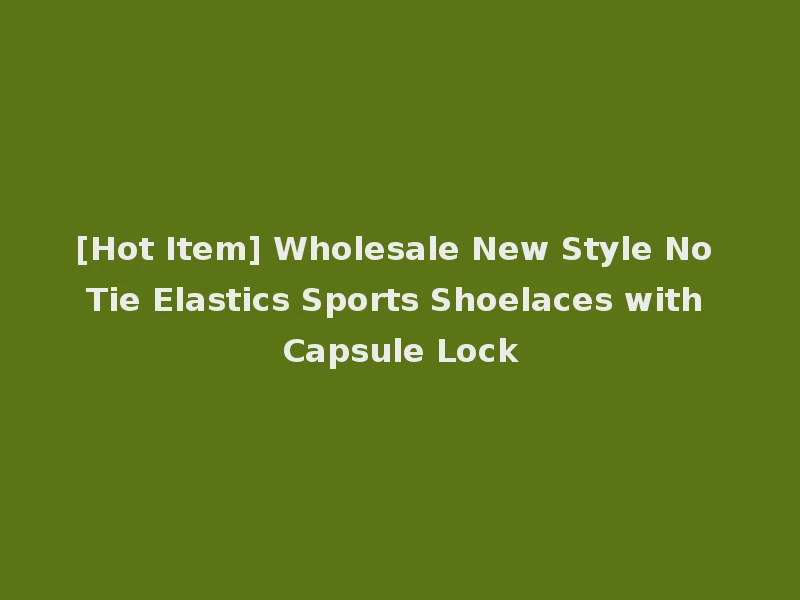 [Hot Item] Wholesale New Style No Tie Elastics Sports Shoelaces with Capsule Lock