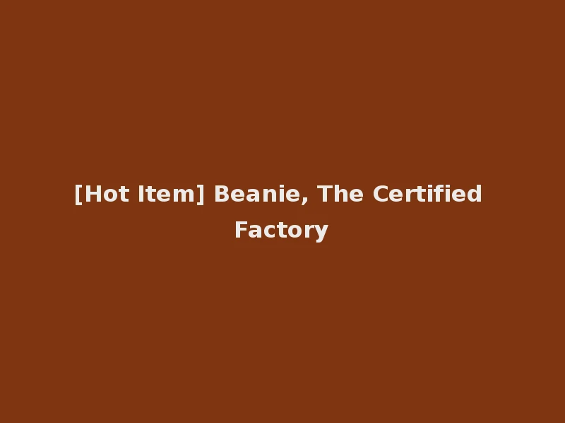 [Hot Item] Beanie, The Certified Factory