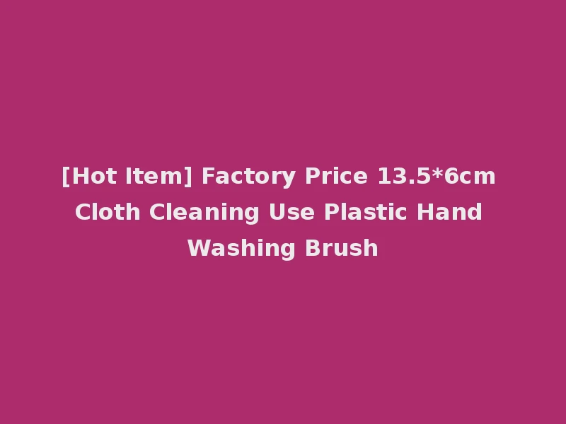 [Hot Item] Factory Price 13.5*6cm Cloth Cleaning Use Plastic Hand Washing Brush