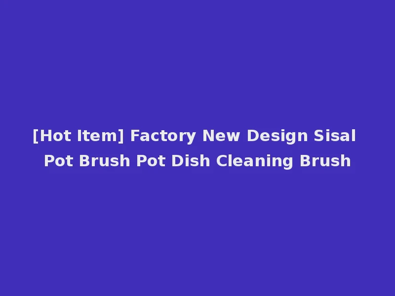 [Hot Item] Factory New Design Sisal Pot Brush Pot Dish Cleaning Brush