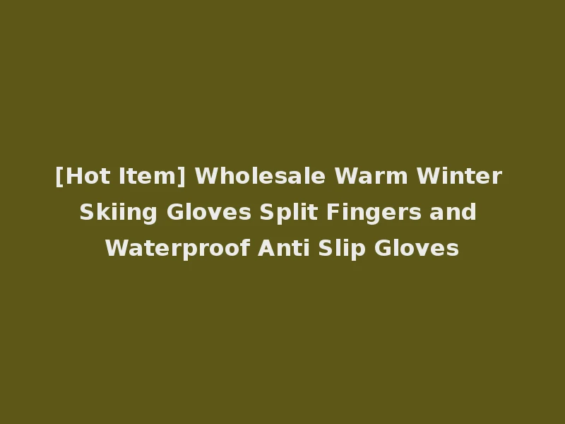 [Hot Item] Wholesale Warm Winter Skiing Gloves Split Fingers and Waterproof Anti Slip Gloves