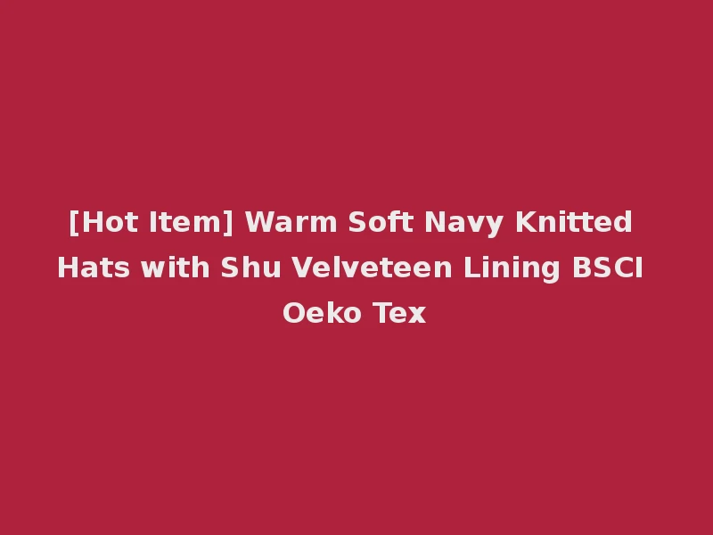 [Hot Item] Warm Soft Navy Knitted Hats with Shu Velveteen Lining BSCI Oeko Tex