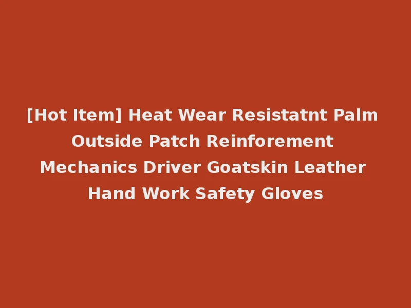 [Hot Item] Heat Wear Resistatnt Palm Outside Patch Reinforement Mechanics Driver Goatskin Leather Hand Work Safety Gloves