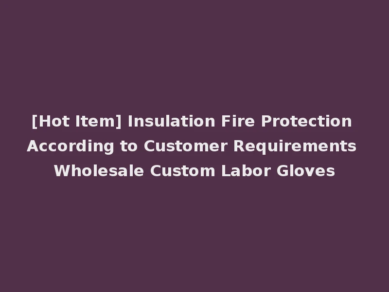 [Hot Item] Insulation Fire Protection According to Customer Requirements Wholesale Custom Labor Gloves