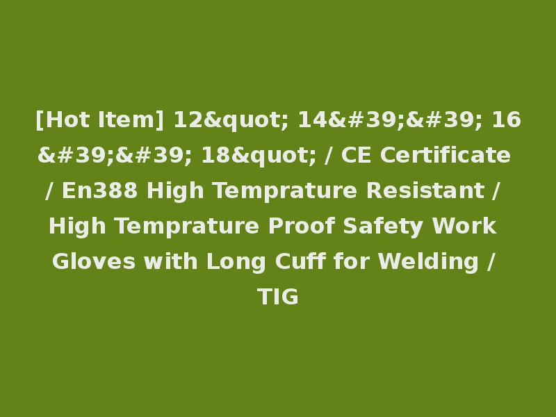 [Hot Item] 12" 14'' 16'' 18" / CE Certificate / En388 High Temprature Resistant / High Temprature Proof Safety Work Gloves with Long Cuff for Welding / TIG