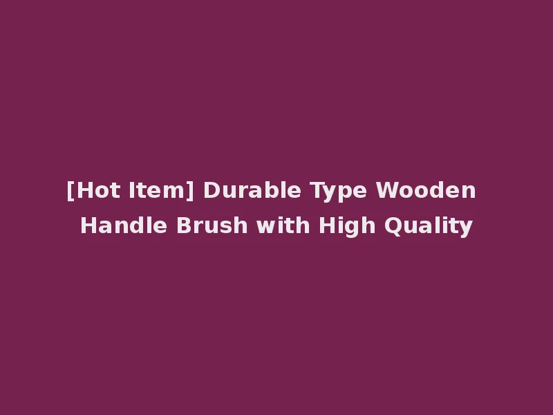 [Hot Item] Durable Type Wooden Handle Brush with High Quality