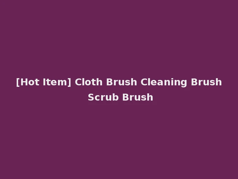 [Hot Item] Cloth Brush Cleaning Brush Scrub Brush