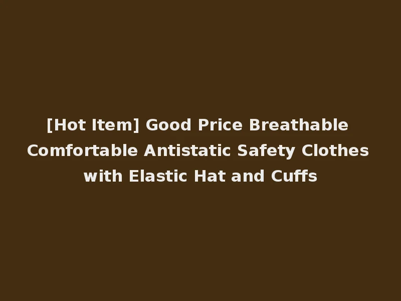 [Hot Item] Good Price Breathable Comfortable Antistatic Safety Clothes with Elastic Hat and Cuffs