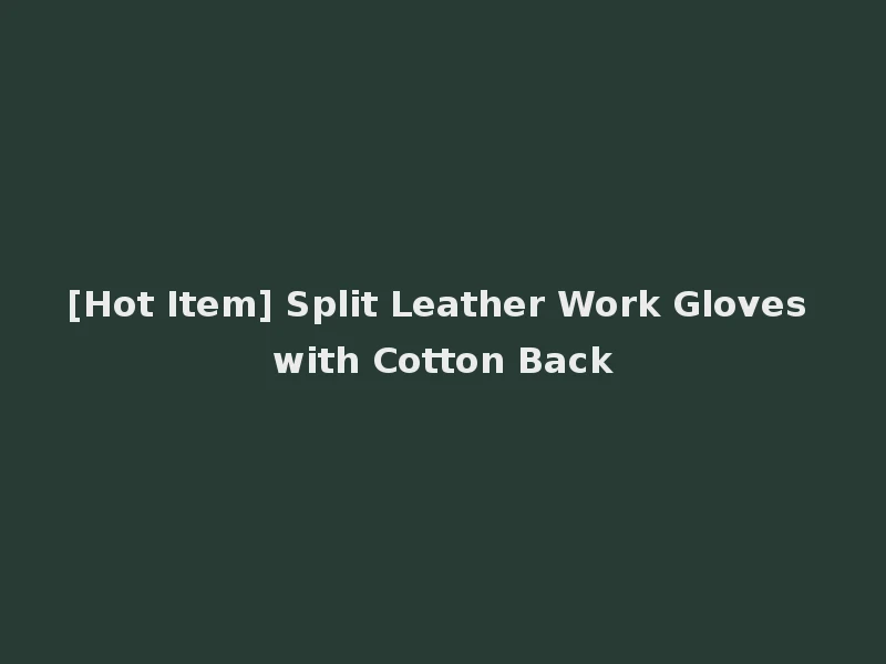 [Hot Item] Split Leather Work Gloves with Cotton Back