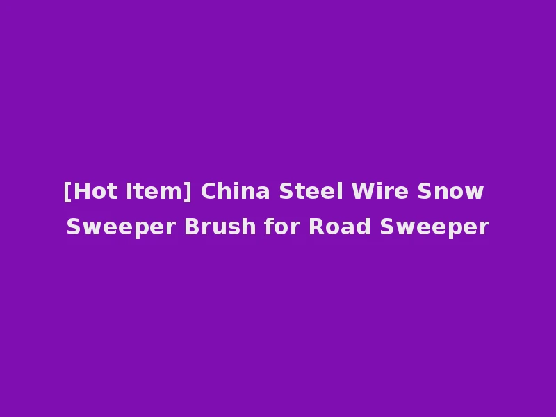 [Hot Item] China Steel Wire Snow Sweeper Brush for Road Sweeper