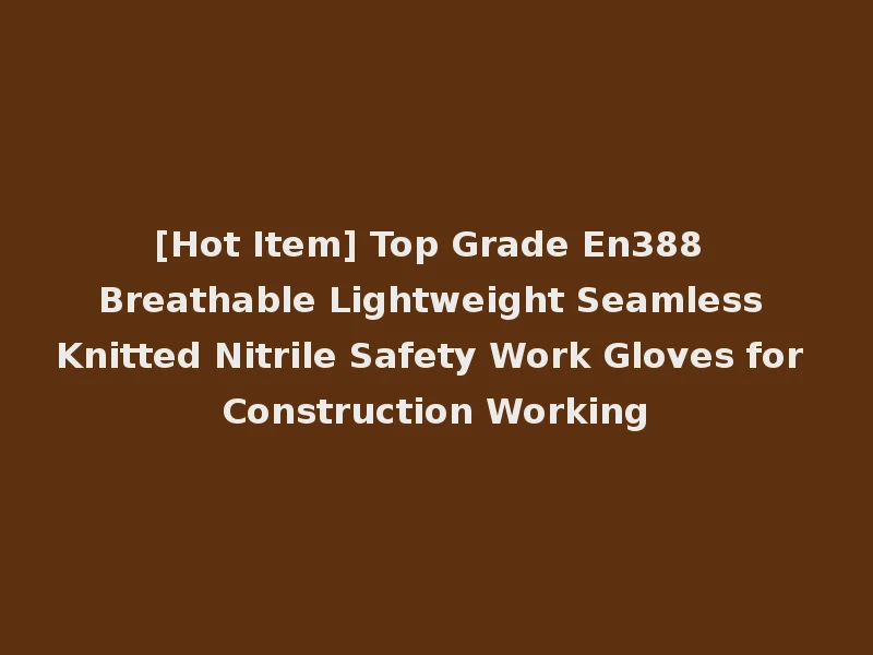 [Hot Item] Top Grade En388 Breathable Lightweight Seamless Knitted Nitrile Safety Work Gloves for Construction Working