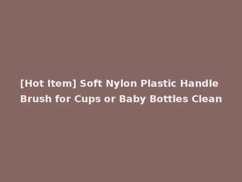 [Hot Item] Soft Nylon Plastic Handle Brush for Cups or Baby Bottles Clean