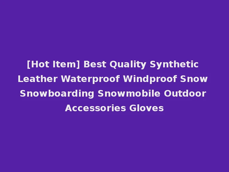 [Hot Item] Best Quality Synthetic Leather Waterproof Windproof Snow Snowboarding Snowmobile Outdoor Accessories Gloves