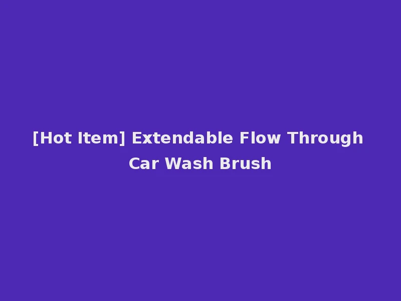 [Hot Item] Extendable Flow Through Car Wash Brush
