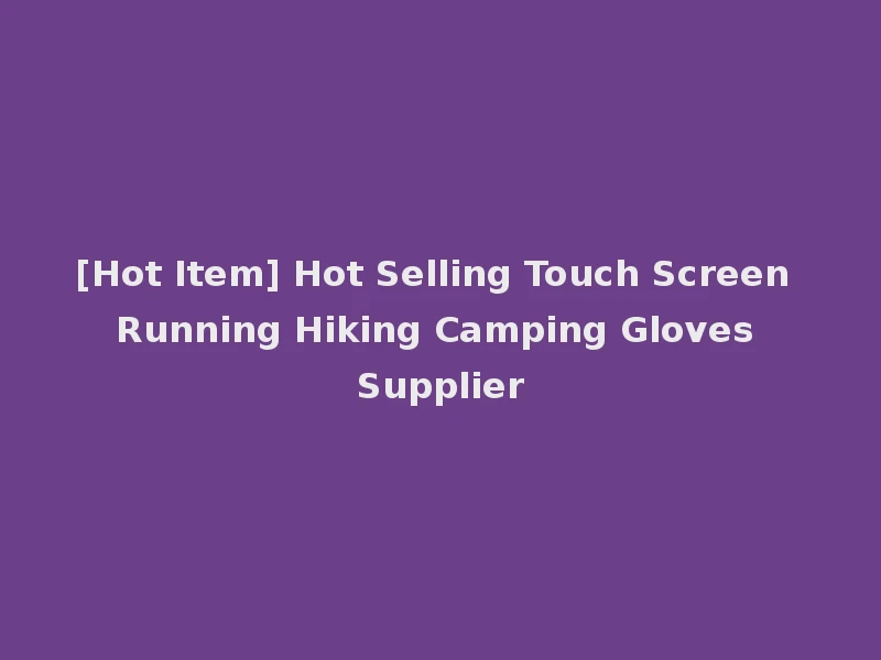 [Hot Item] Hot Selling Touch Screen Running Hiking Camping Gloves Supplier