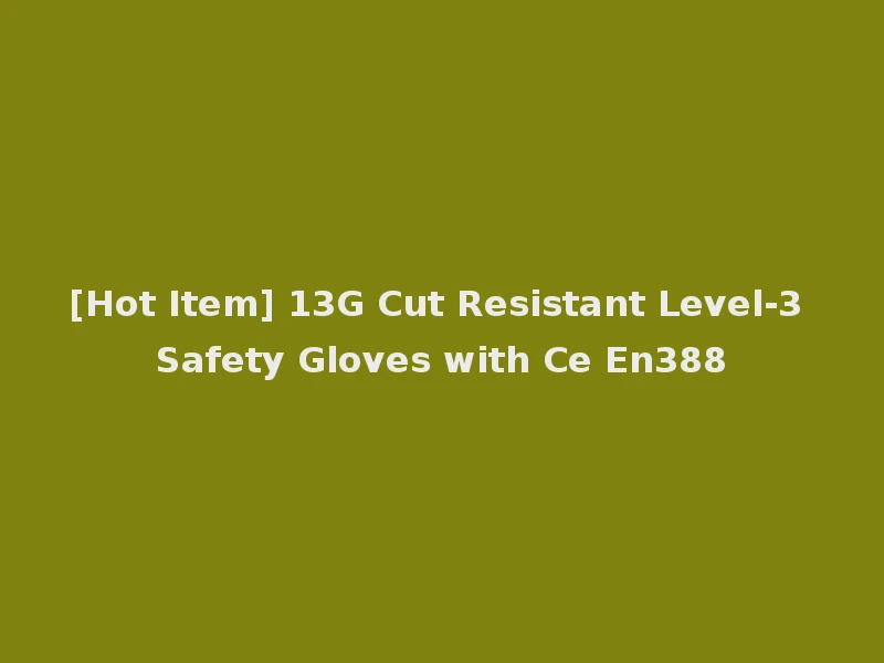 [Hot Item] 13G Cut Resistant Level-3 Safety Gloves with Ce En388