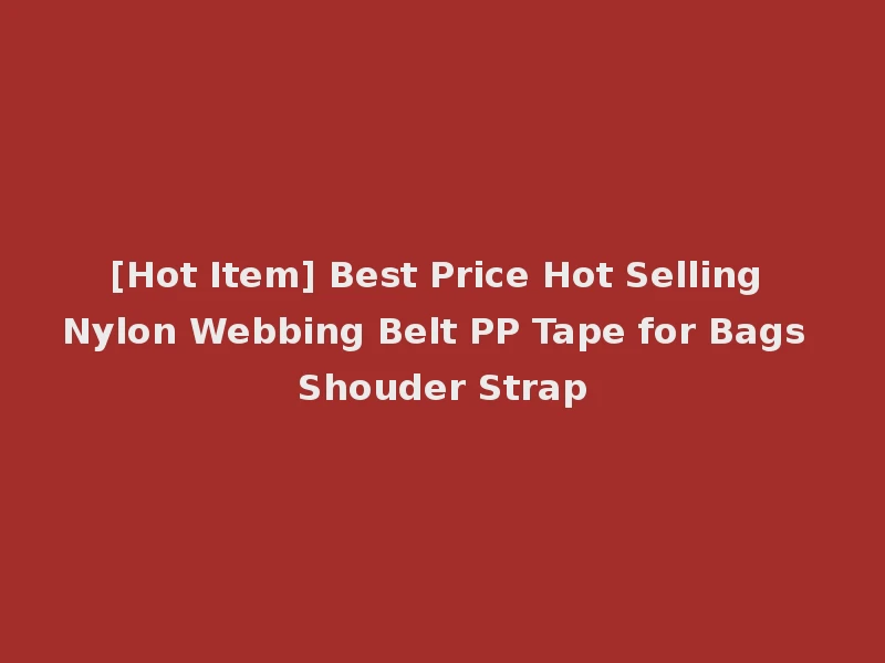 [Hot Item] Best Price Hot Selling Nylon Webbing Belt PP Tape for Bags Shouder Strap