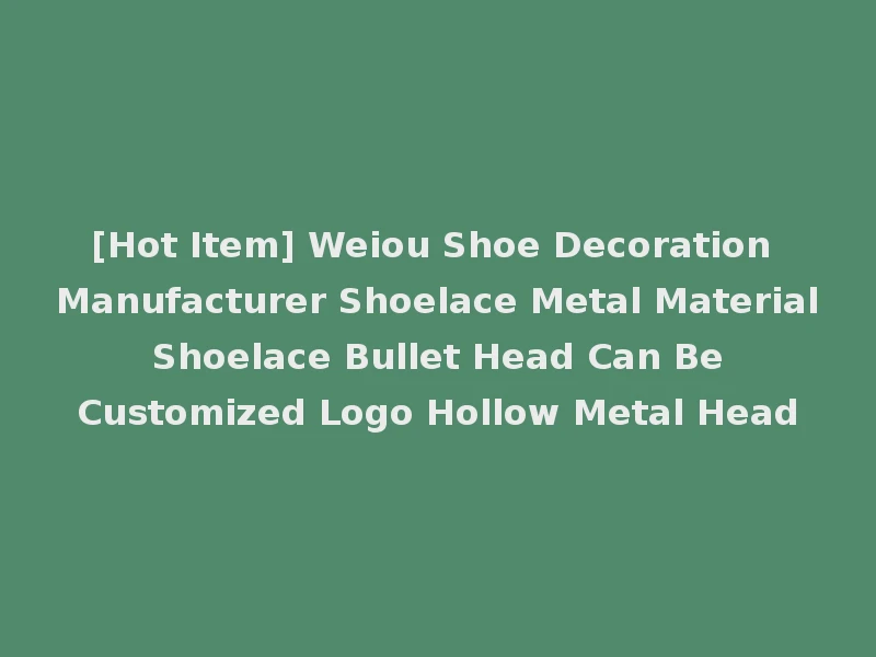 [Hot Item] Weiou Shoe Decoration Manufacturer Shoelace Metal Material Shoelace Bullet Head Can Be Customized Logo Hollow Metal Head