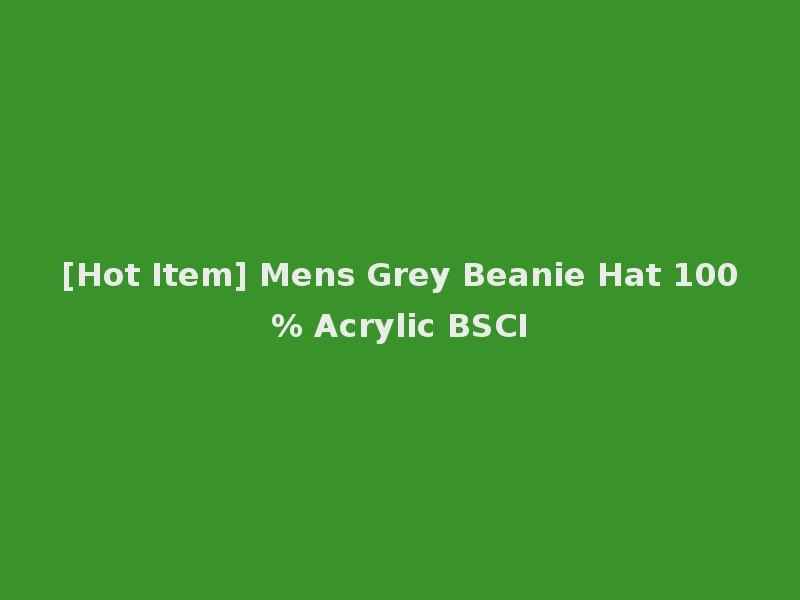 [Hot Item] Mens Grey Beanie Hat 100% Acrylic BSCI