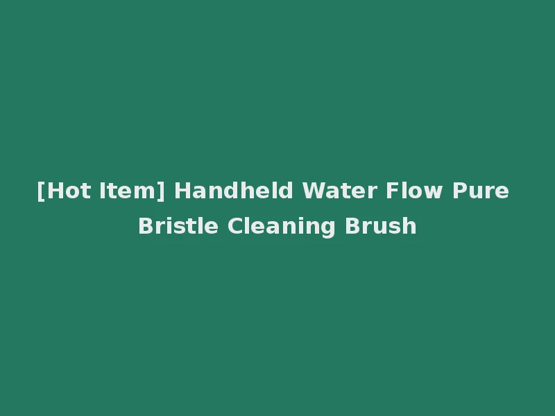 [Hot Item] Handheld Water Flow Pure Bristle Cleaning Brush