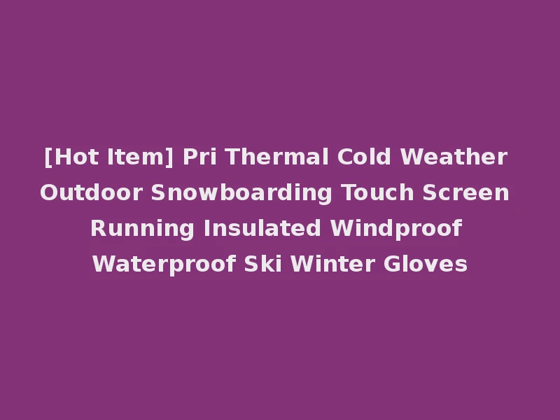 [Hot Item] Pri Thermal Cold Weather Outdoor Snowboarding Touch Screen Running Insulated Windproof Waterproof Ski Winter Gloves