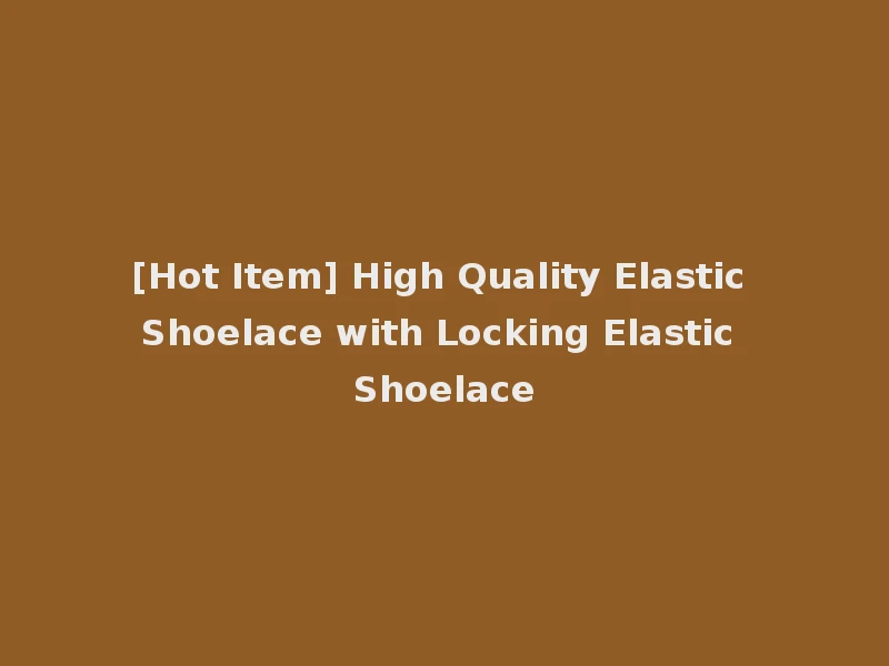[Hot Item] High Quality Elastic Shoelace with Locking Elastic Shoelace