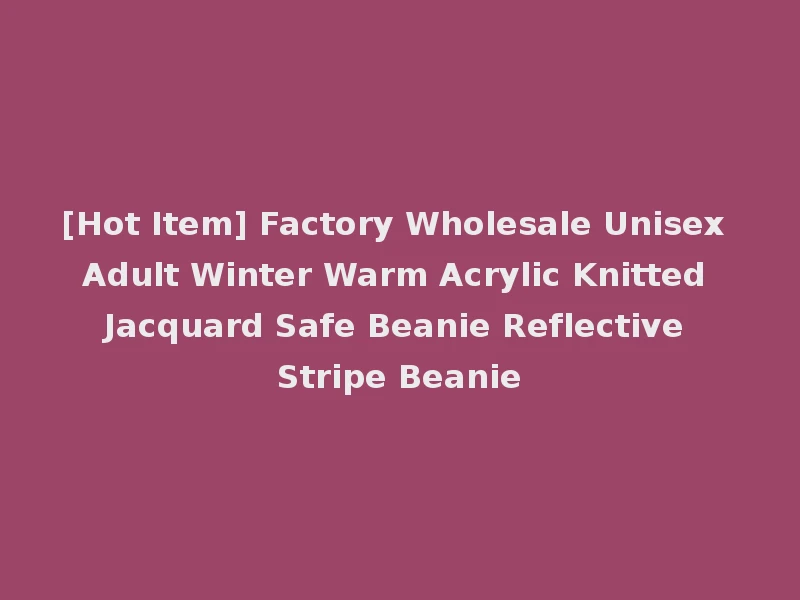 [Hot Item] Factory Wholesale Unisex Adult Winter Warm Acrylic Knitted Jacquard Safe Beanie Reflective Stripe Beanie
